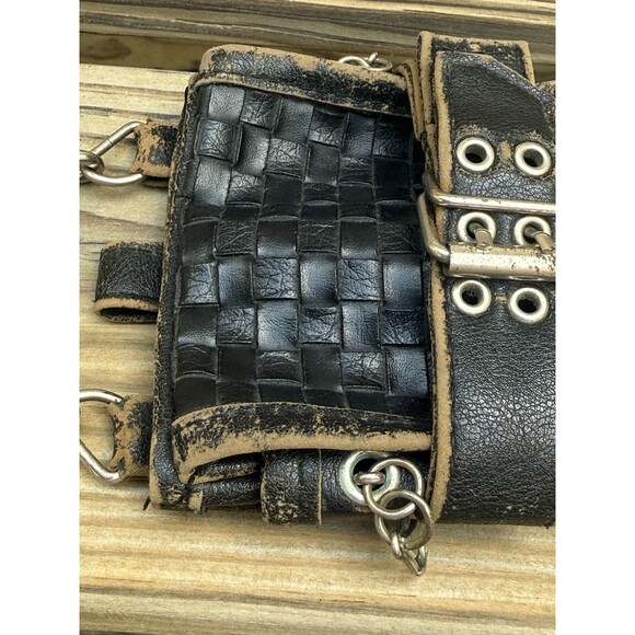 Sacchetto by Tokyobay Biker Themed Black Mini Crossbody Bag Distressed 4x6 Inch - Picture 3 of 11